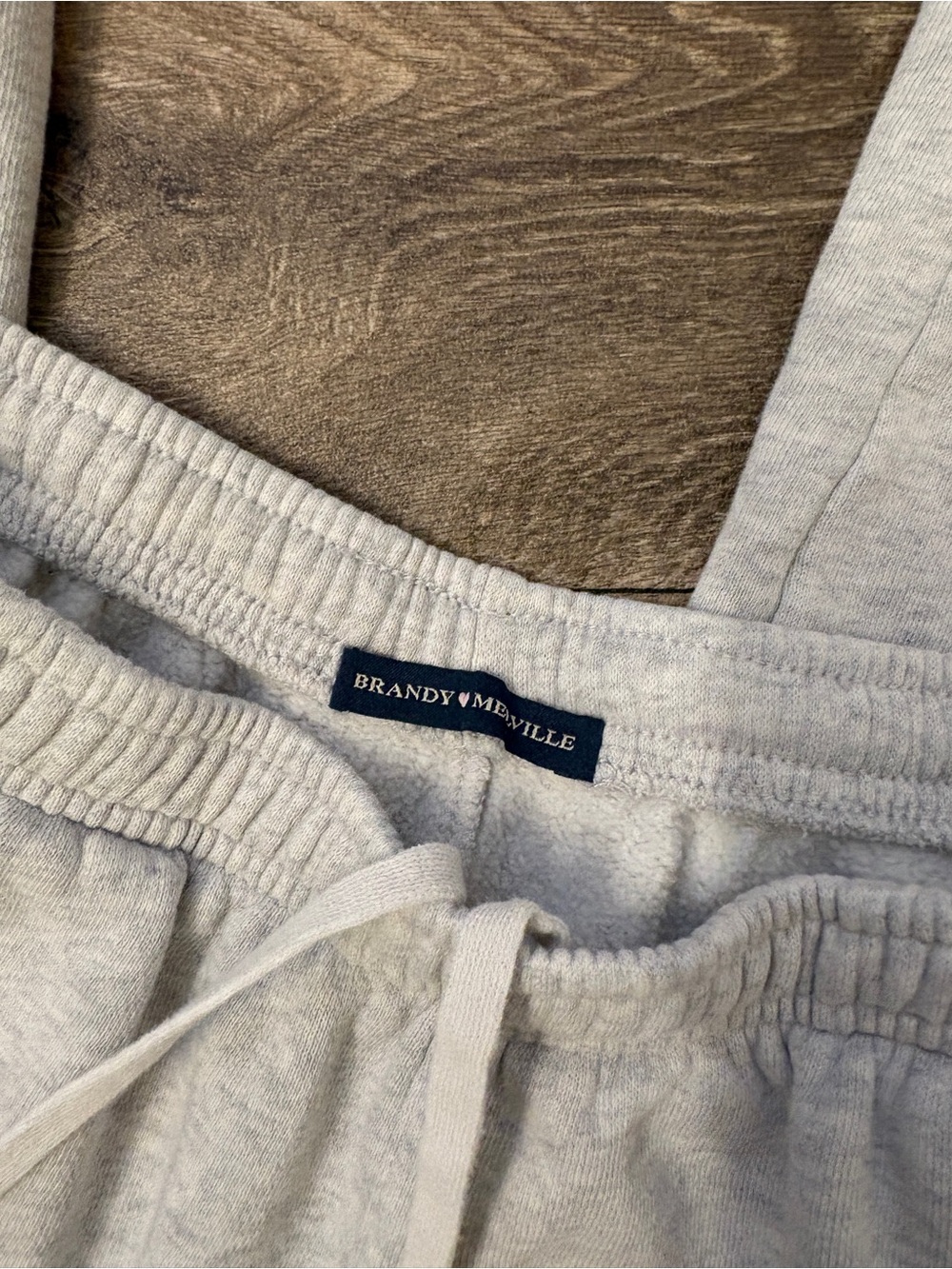 Brandy Melville Gray Navy Side Stripe Wide Leg Sweatpants - Picture 2 of 5